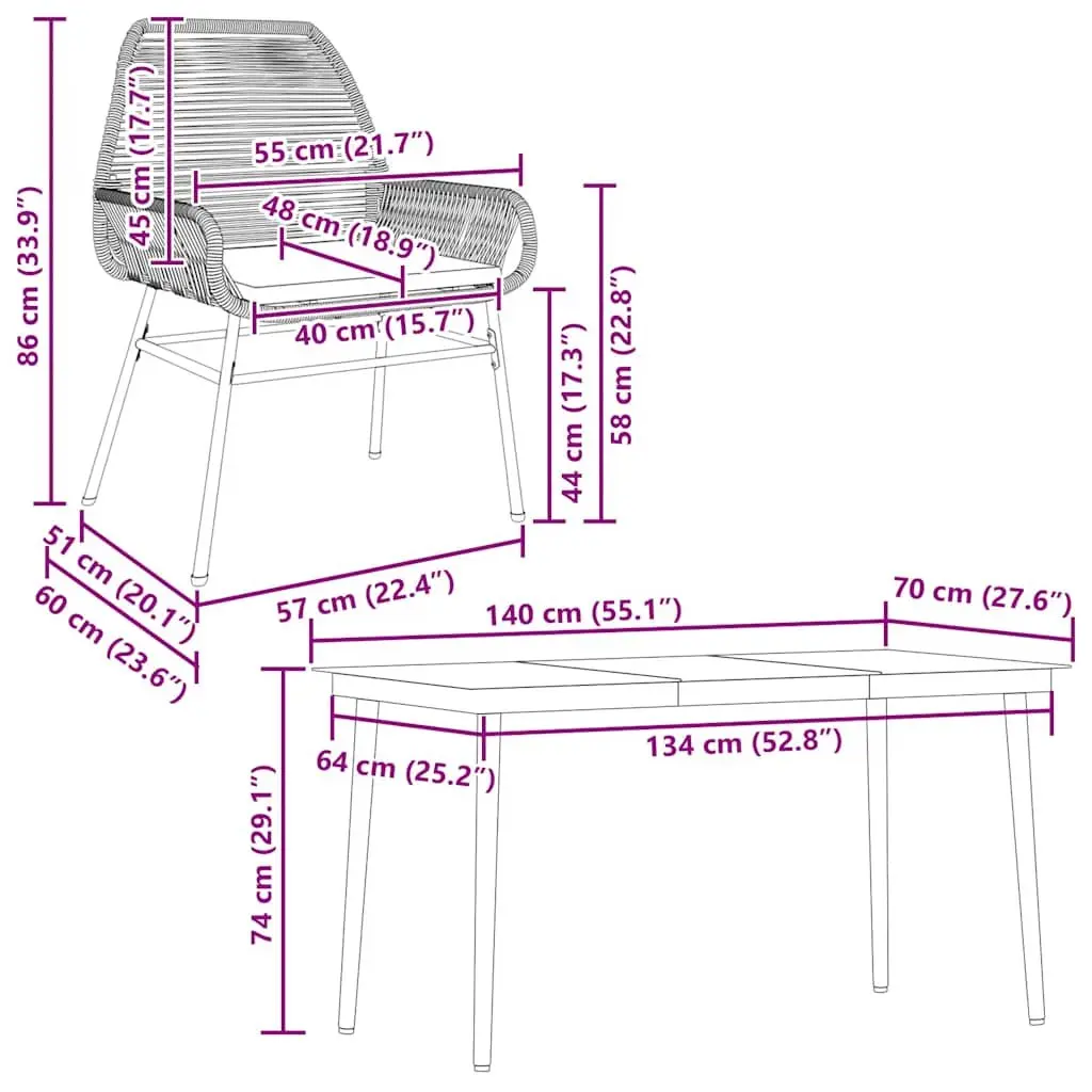 Garden Dining Set PE Rattan Frame Tempered Glass Table 5 Piece Outdoor Furniture Grey