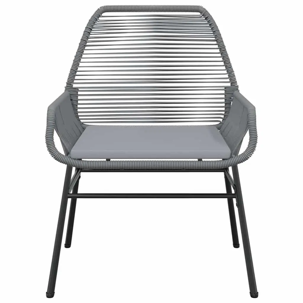 7 Piece Grey Garden Dining Set Poly Rattan Outdoor Furniture Glass Table Chairs