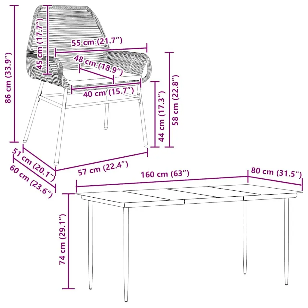 7 Piece Grey Garden Dining Set Poly Rattan Outdoor Furniture Glass Table Chairs