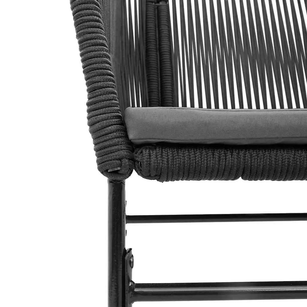 Garden Dining Set Black PE Rattan 5 Piece Outdoor Furniture with Glass Table and Chairs