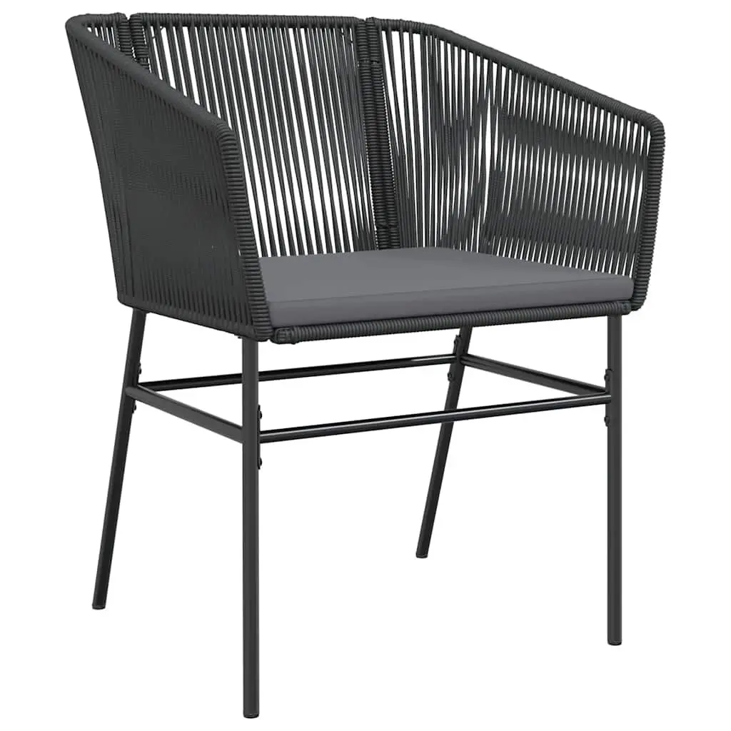 5 Piece Garden Dining Set Outdoor Patio Furniture Glass Table Black Poly Rattan