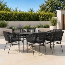 Practical 7 Piece Garden Dining Set for Outdoor Use