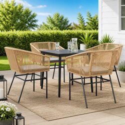 Functional 5-Piece Patio Dining Set for Outdoor Use