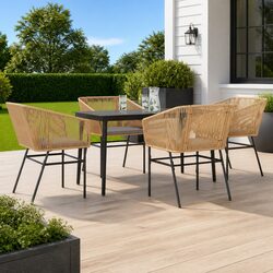 Functional 5 Piece Garden Dining Set with Cushions