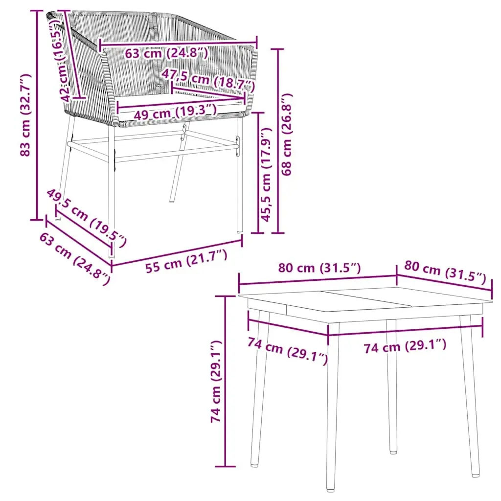 5 Piece Garden Dining Set Grey Poly Rattan Tempered Glass Table