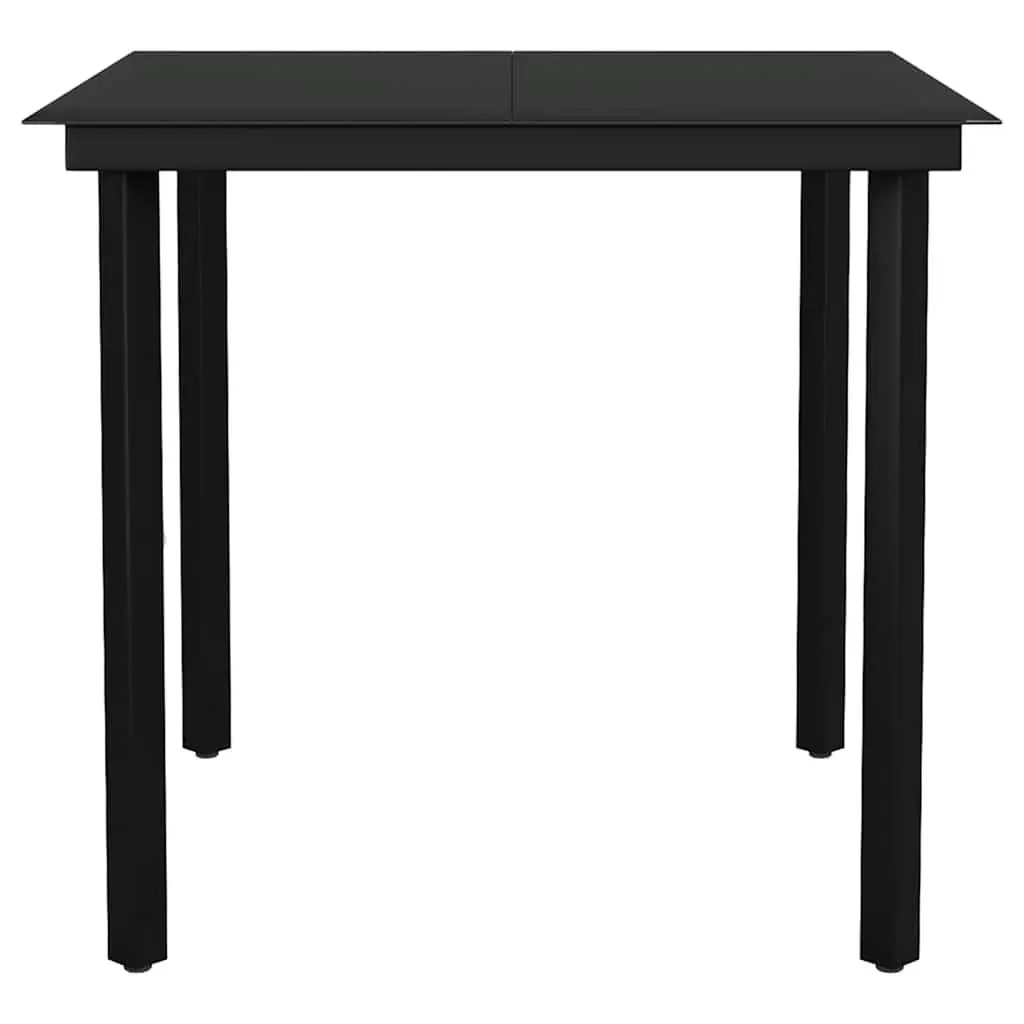 5 Piece Outdoor Furniture Dining Set Brown Weather Resistant Poly Rattan Steel Frame Tempered Glass Table and Chairs for Patio Garden