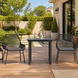 Versatile Black Garden Dining Set for Outdoor Relaxation