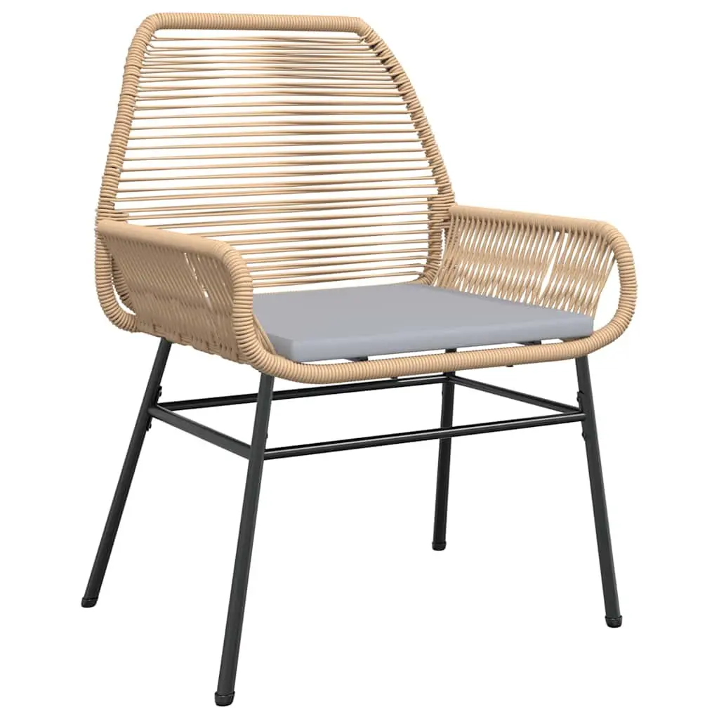 5 Piece Garden Dining Set Poly Rattan Steel Glass Brown Outdoor Patio