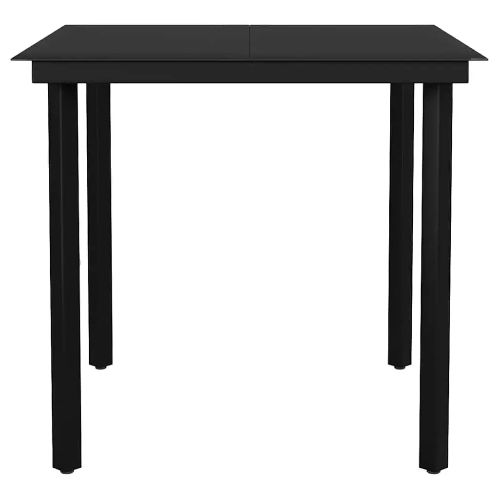 5 Piece Garden Dining Set Grey Poly Rattan Tempered Glass Table Outdoor Furniture