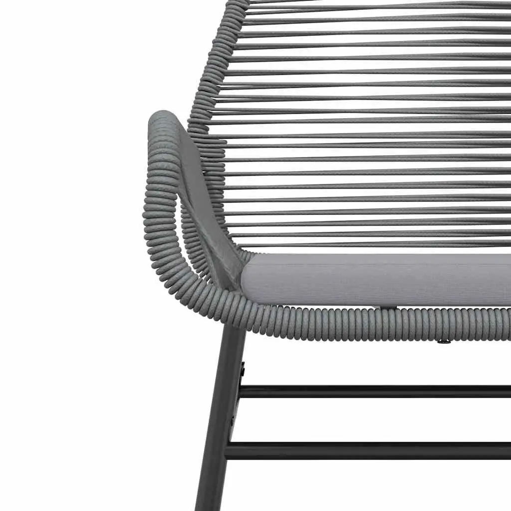 5 Piece Garden Dining Set Grey Poly Rattan Tempered Glass Table Outdoor Furniture