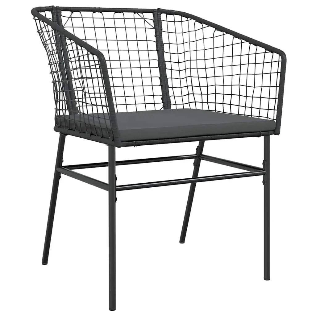 Garden Dining Set 5 Piece Outdoor Furniture Black Poly Rattan Glass Table Chairs