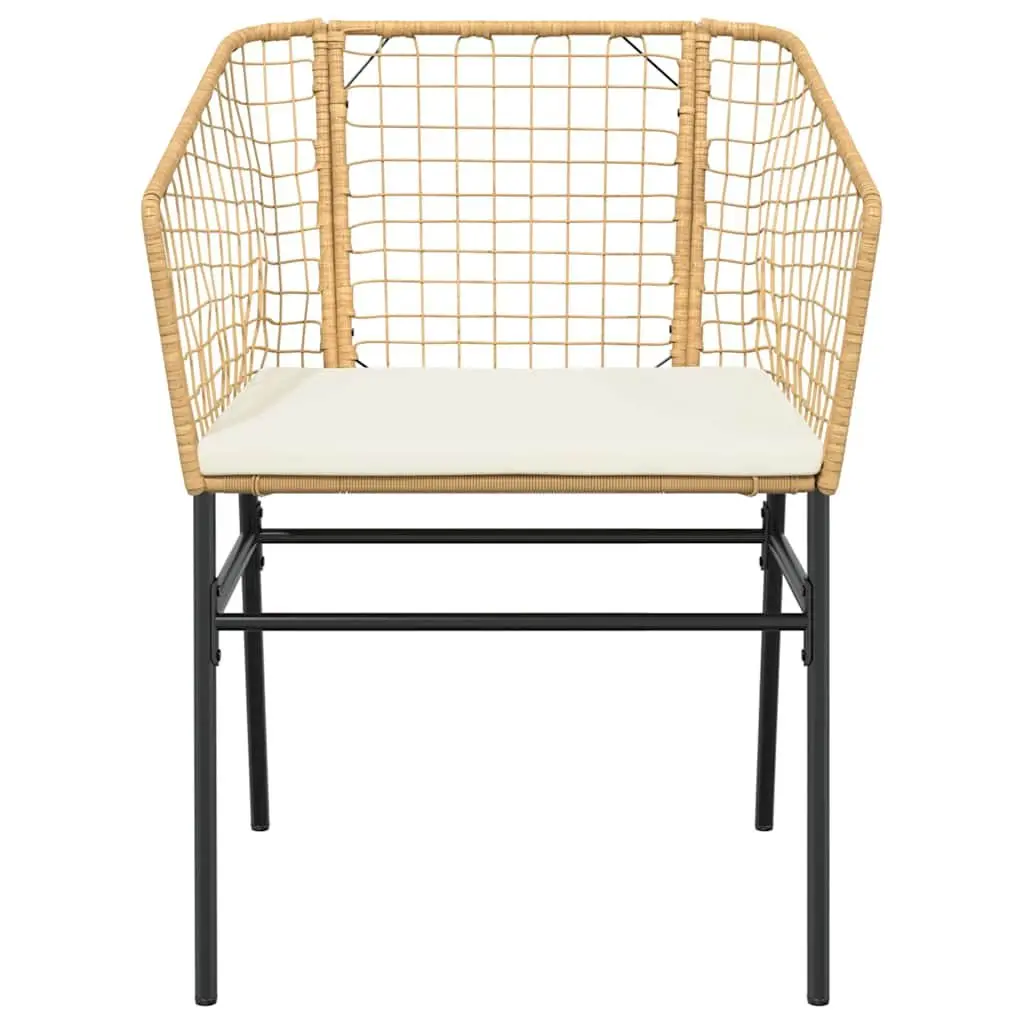 Brown Garden Dining Set 5 Piece Outdoor Patio Furniture Glass Table Cushions