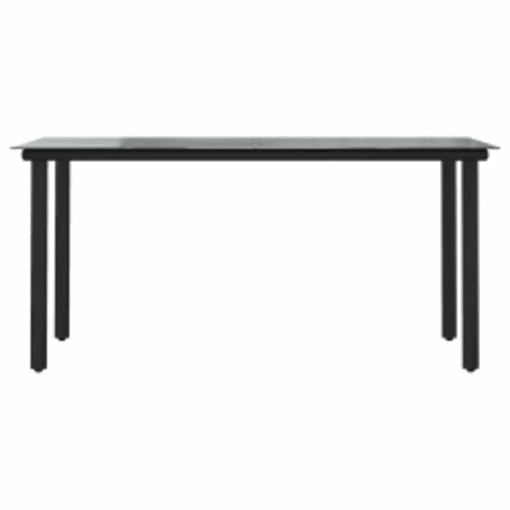 Garden Dining Set 5 Piece Poly Rattan Grey Outdoor Patio Furniture with Glass Table