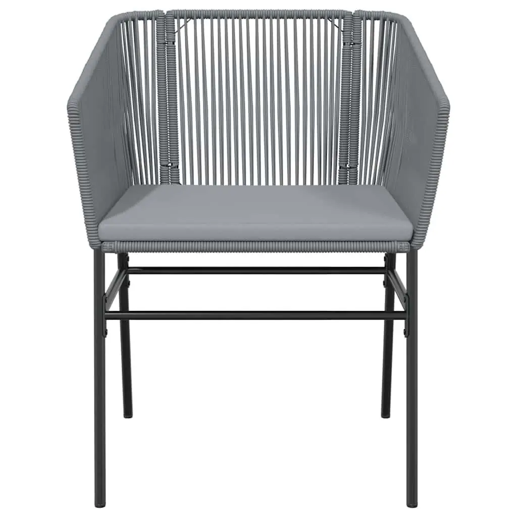 Garden Dining Set 5 Piece Poly Rattan Grey Outdoor Patio Furniture with Glass Table