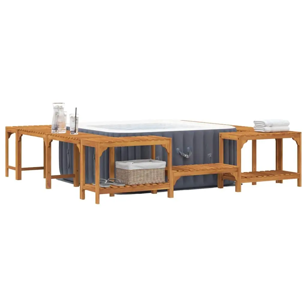 Hot Tub Surround Acacia Wood 230 x 230 cm Brown