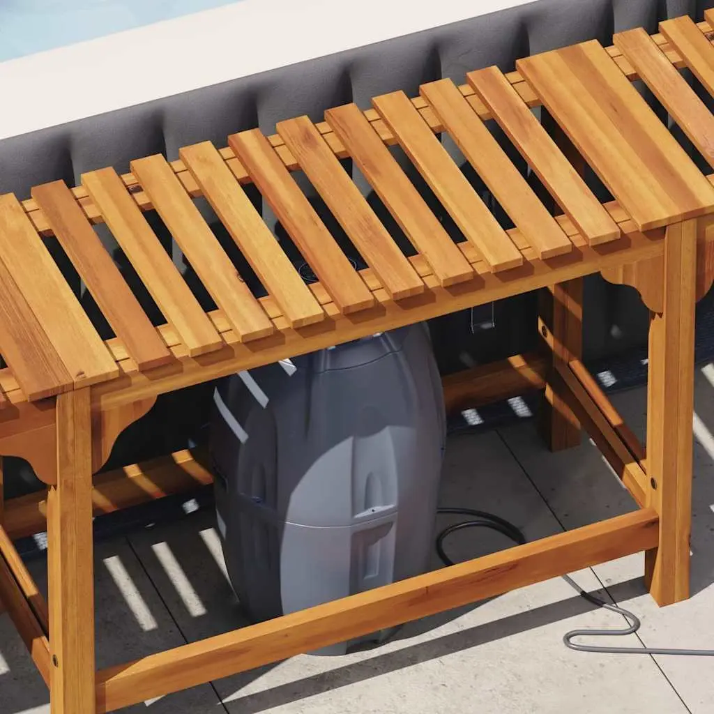 Hot Tub Surround Outdoor Enclosure 255cm x 255cm x 55.5cm Brown Solid Acacia Wood Spa Deck