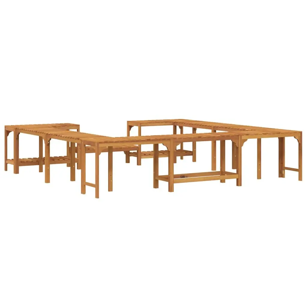 Hot Tub Surround Outdoor Enclosure 255cm x 255cm x 55.5cm Brown Solid Acacia Wood Spa Deck