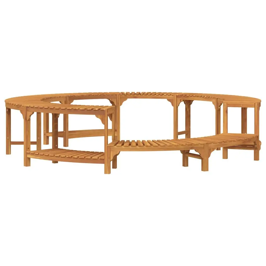 Hot Tub Surround Solid Acacia Wood Circular Ø255cm Brown Outdoor Garden Spa Accessory