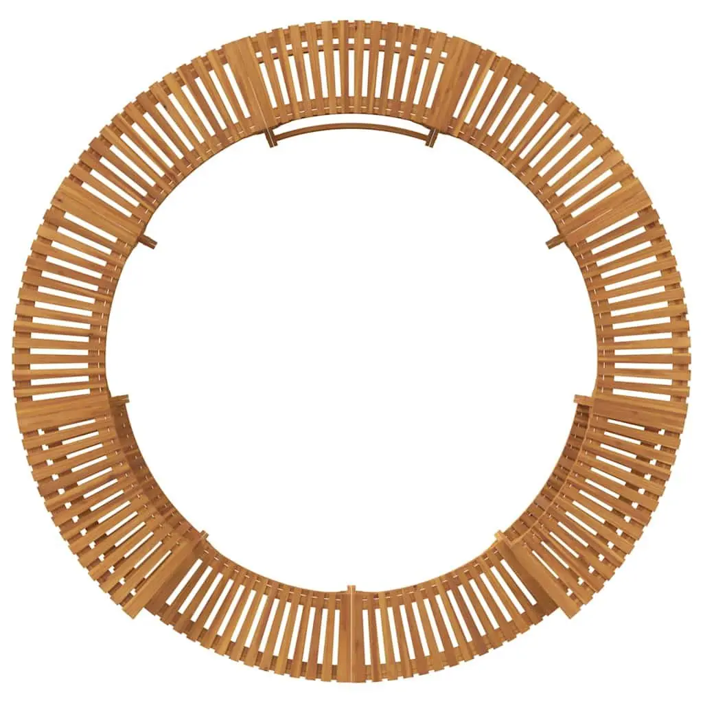 Hot Tub Surround Solid Acacia Wood Circular Ø255cm Brown Outdoor Garden Spa Accessory
