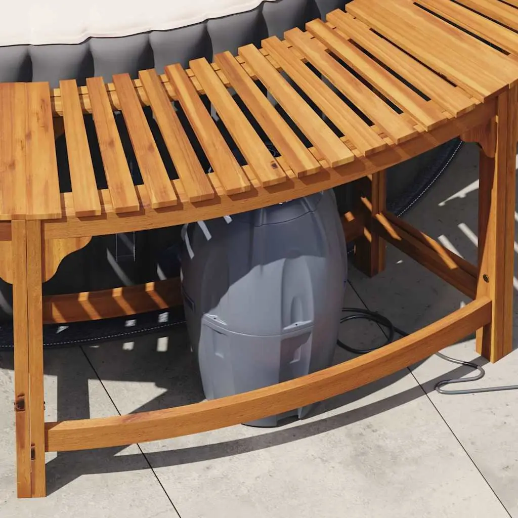 Hot Tub Surround Solid Acacia Wood Circular 275cm Diameter Brown
