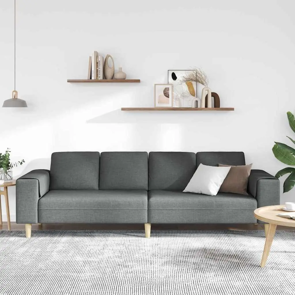 Sofa250cmdarkgreyupholsterypolyesterfoamfillingcontemporarydesignfurniture