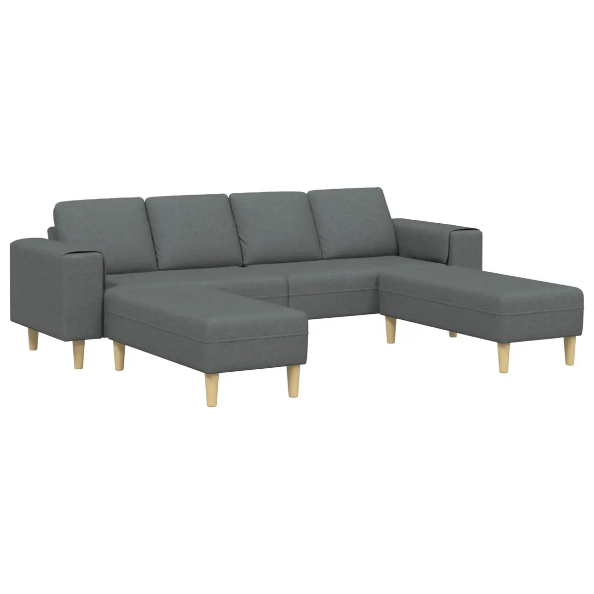 Modern Living Room Couch 3 Piece Set Grey Polyester Upholstery Foam Cushion