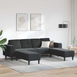 Versatile Black Lounge Sofa Set for Family Spaces