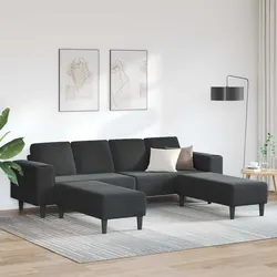 Versatile Black Lounge Sofa Set for Family Spaces