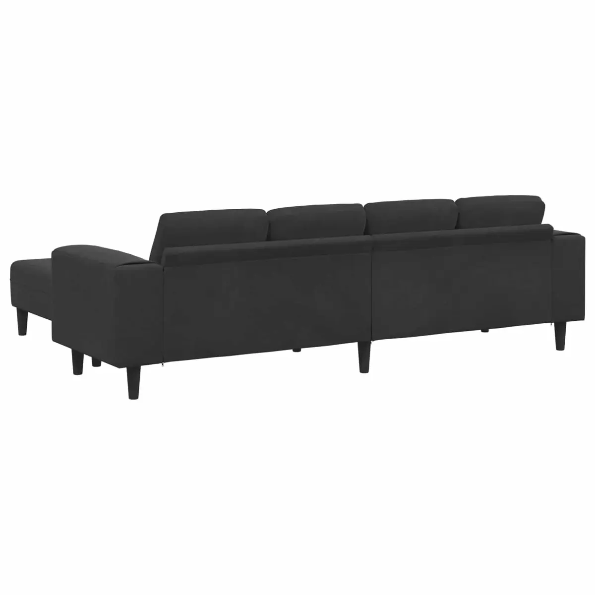3 Piece Modern Sofa Polyester Upholstery Black Modular Couch with Cushions and Armrests