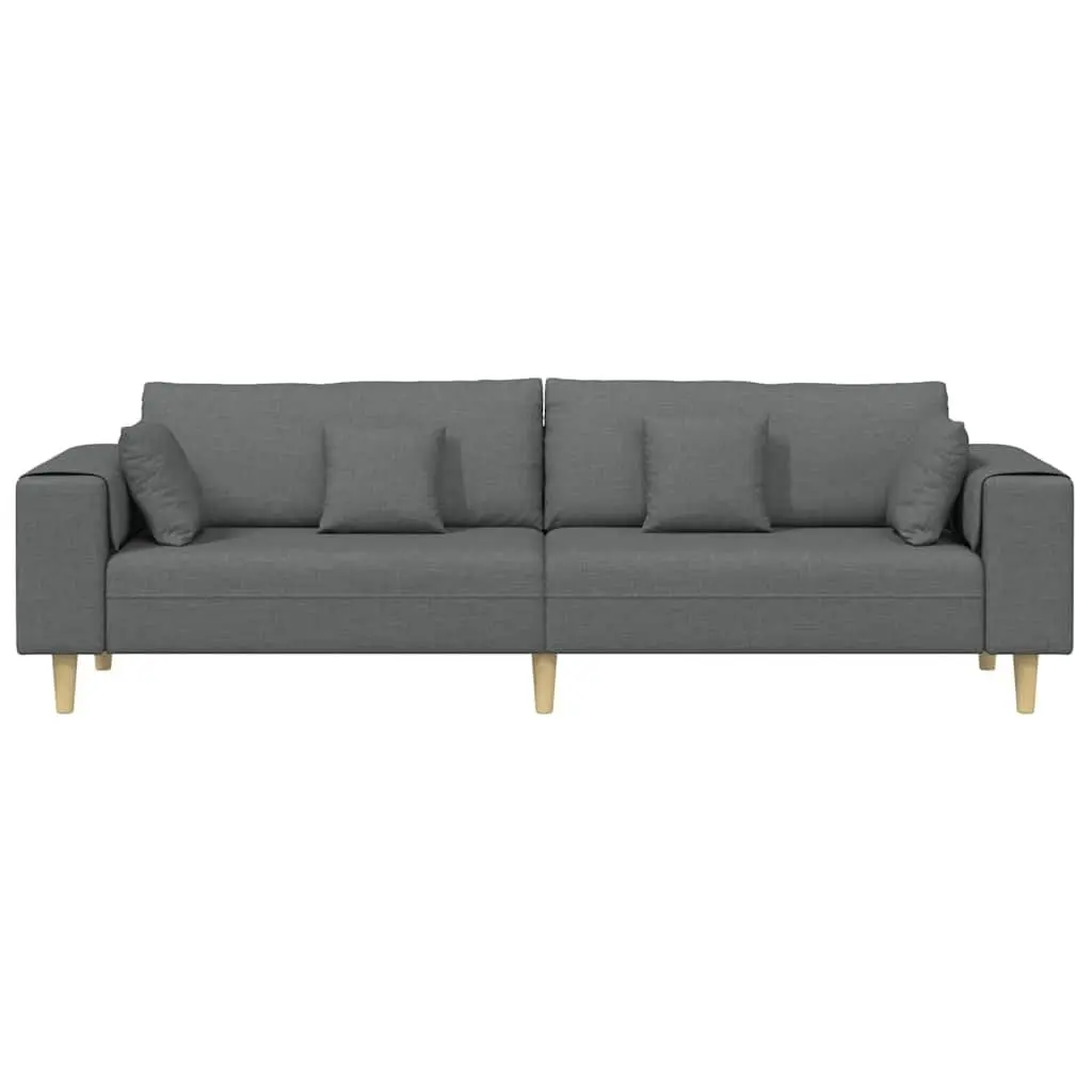 Sofa Fabric Grey 250cm Springsupport Plywood Frame Living Room Furniture