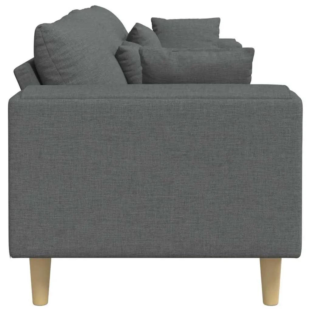 Sofa Fabric Grey 250cm Springsupport Plywood Frame Living Room Furniture