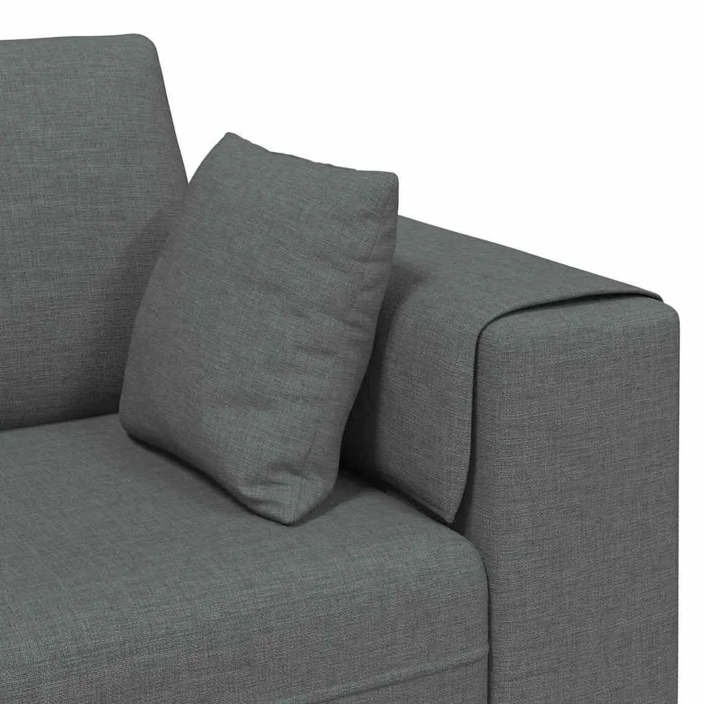 Sofa Fabric Grey 250cm Springsupport Plywood Frame Living Room Furniture