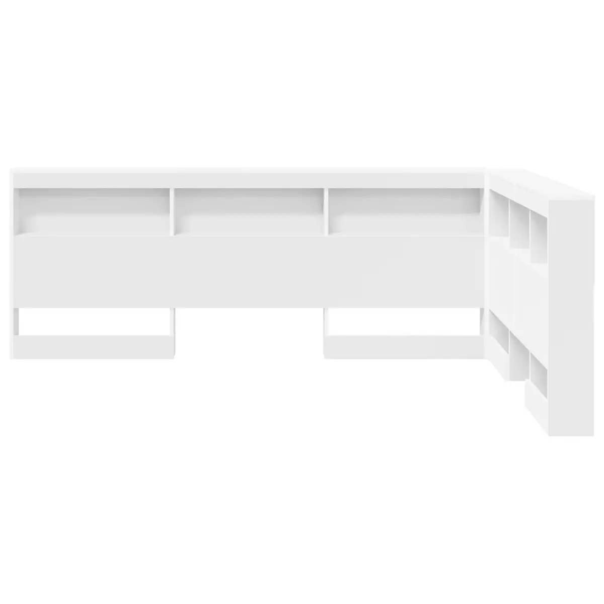 Storage Headboard with Integrated Shelves