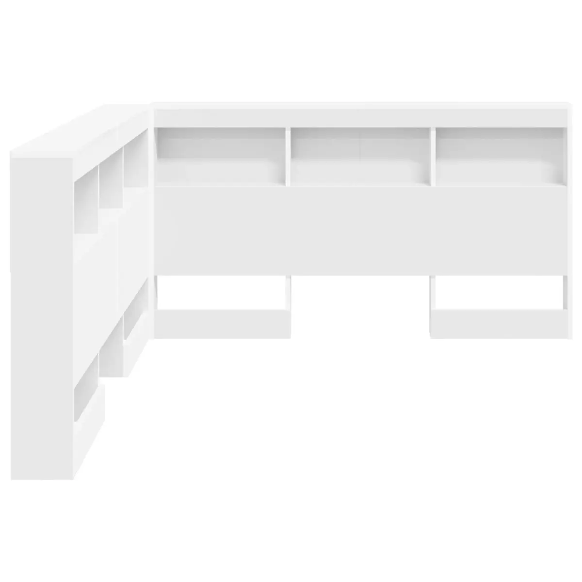 Storage Headboard with Integrated Shelves