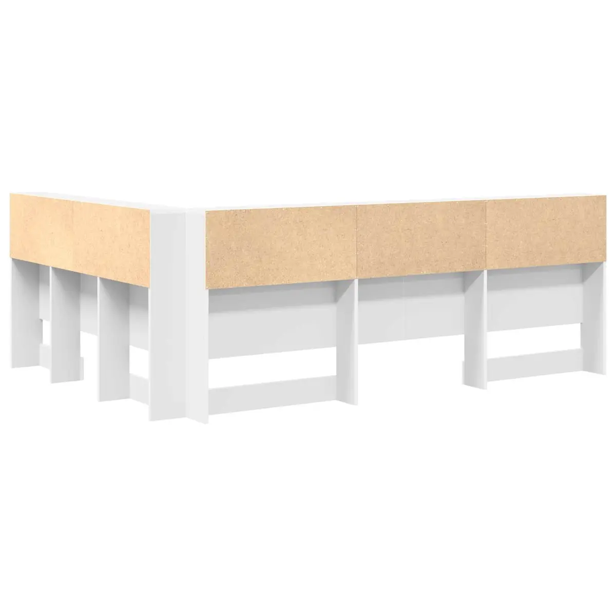 Storage Headboard with Integrated Shelves