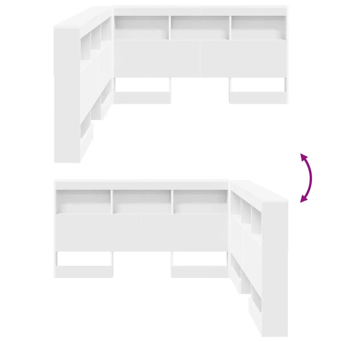 Storage Headboard with Integrated Shelves