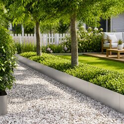Practical Lawn Edging - 30 Silver Galvanised Steel Borders