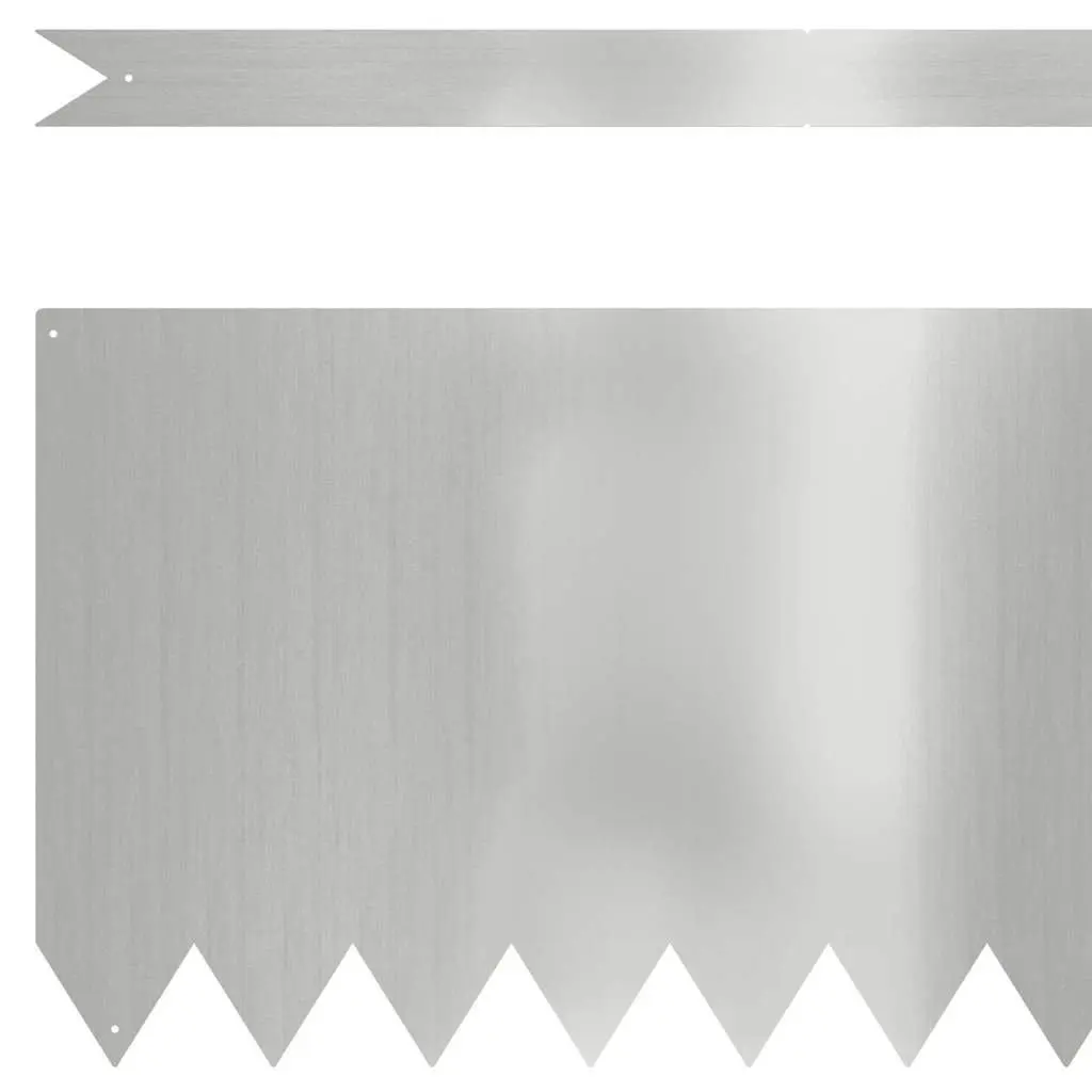 Garden Lawn Edging Galvanised Steel 100cm Silver 30 Pieces