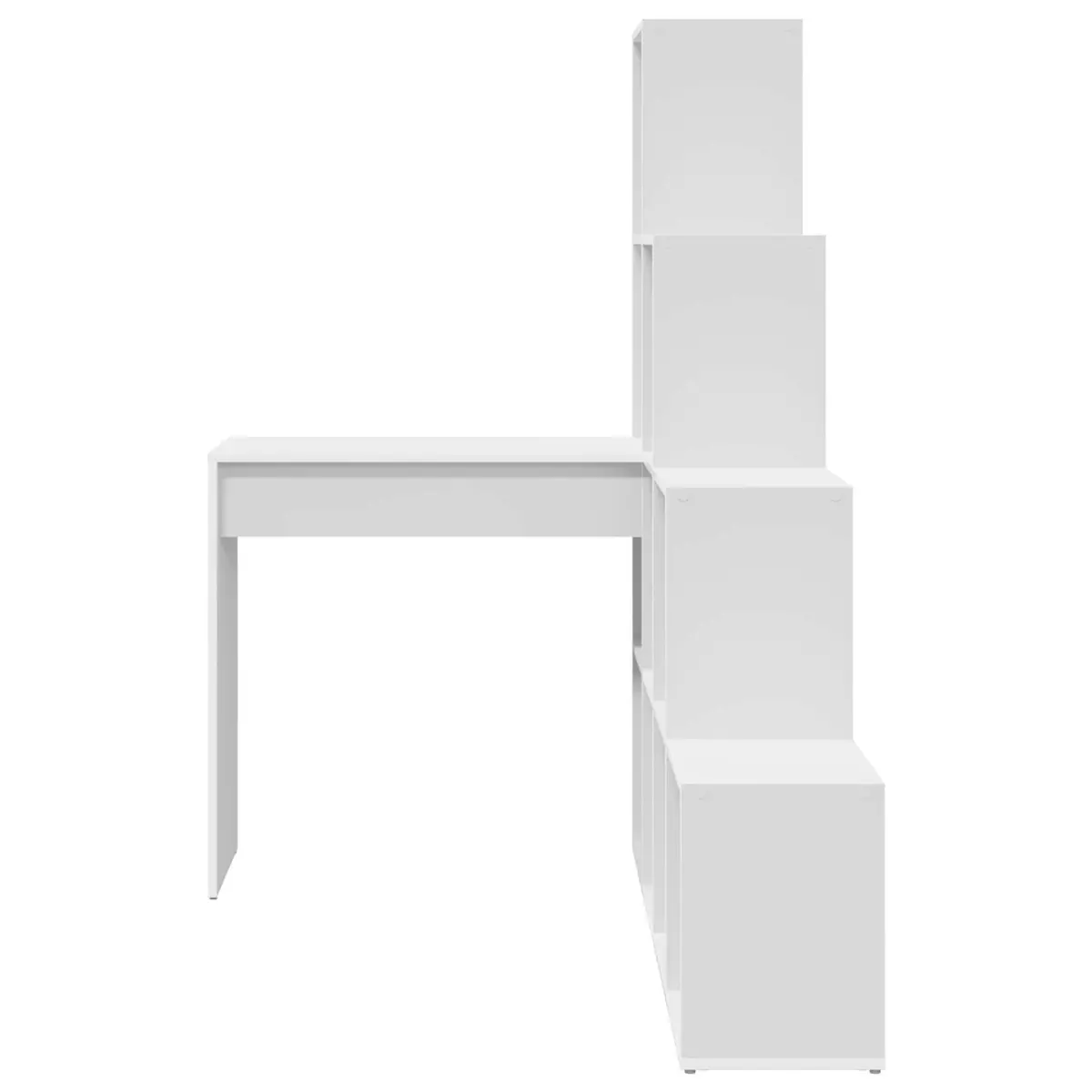 Corner Desk Engineered Wood White 1015cm x 1495cm x 1495cm with Storage Shelves