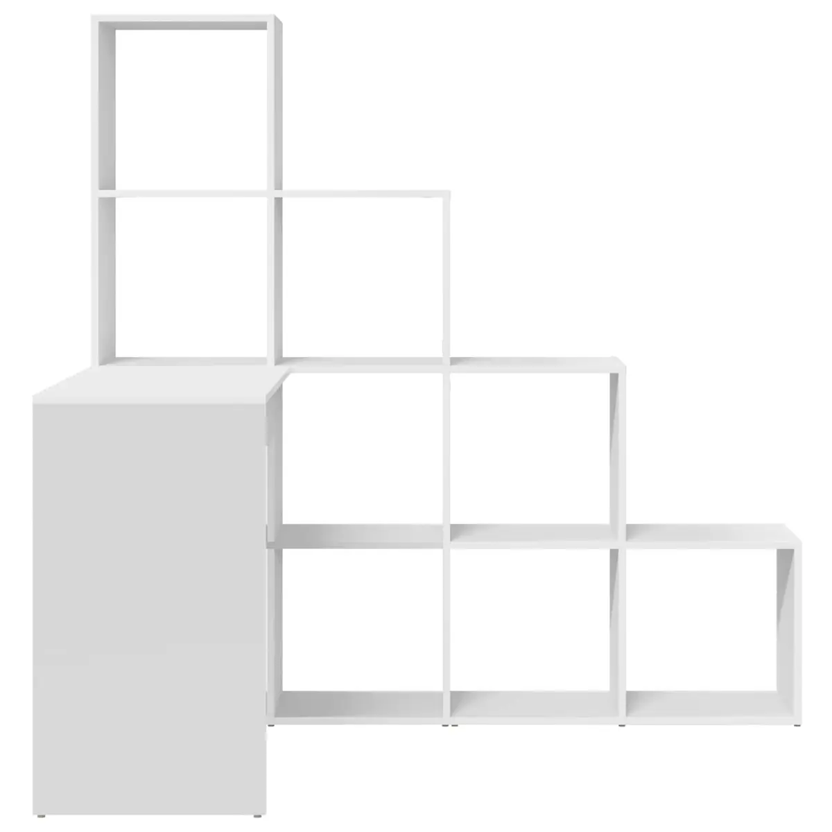 Corner Desk Engineered Wood White 1015cm x 1495cm x 1495cm with Storage Shelves