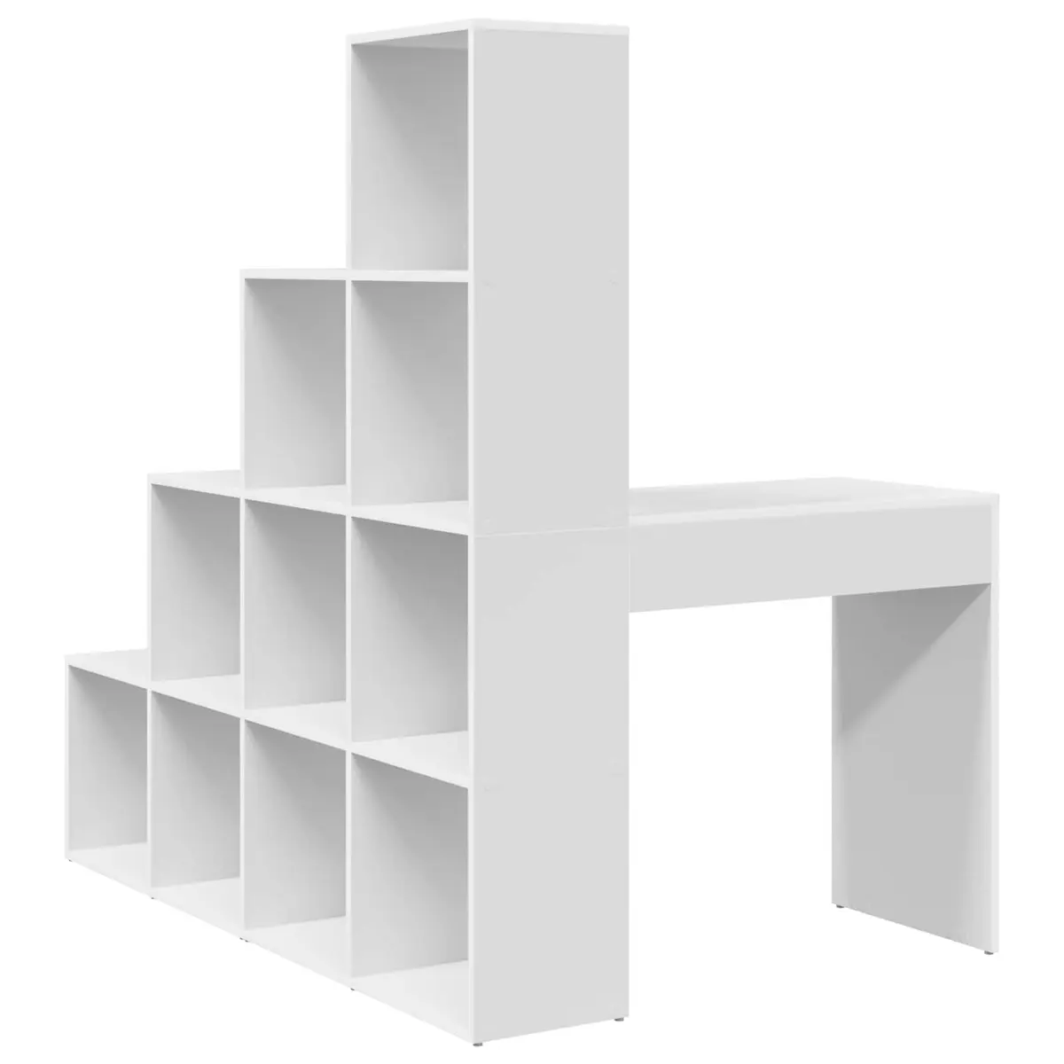 Corner Desk Engineered Wood White 1015cm x 1495cm x 1495cm with Storage Shelves