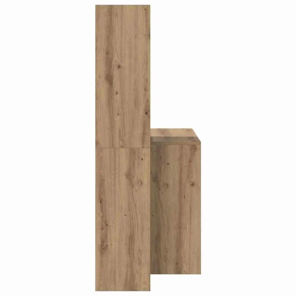Desk Engineered Wood Modern 138.5 x 55 x 143 cm Brown Home Office Workspace Study Gaming Furniture