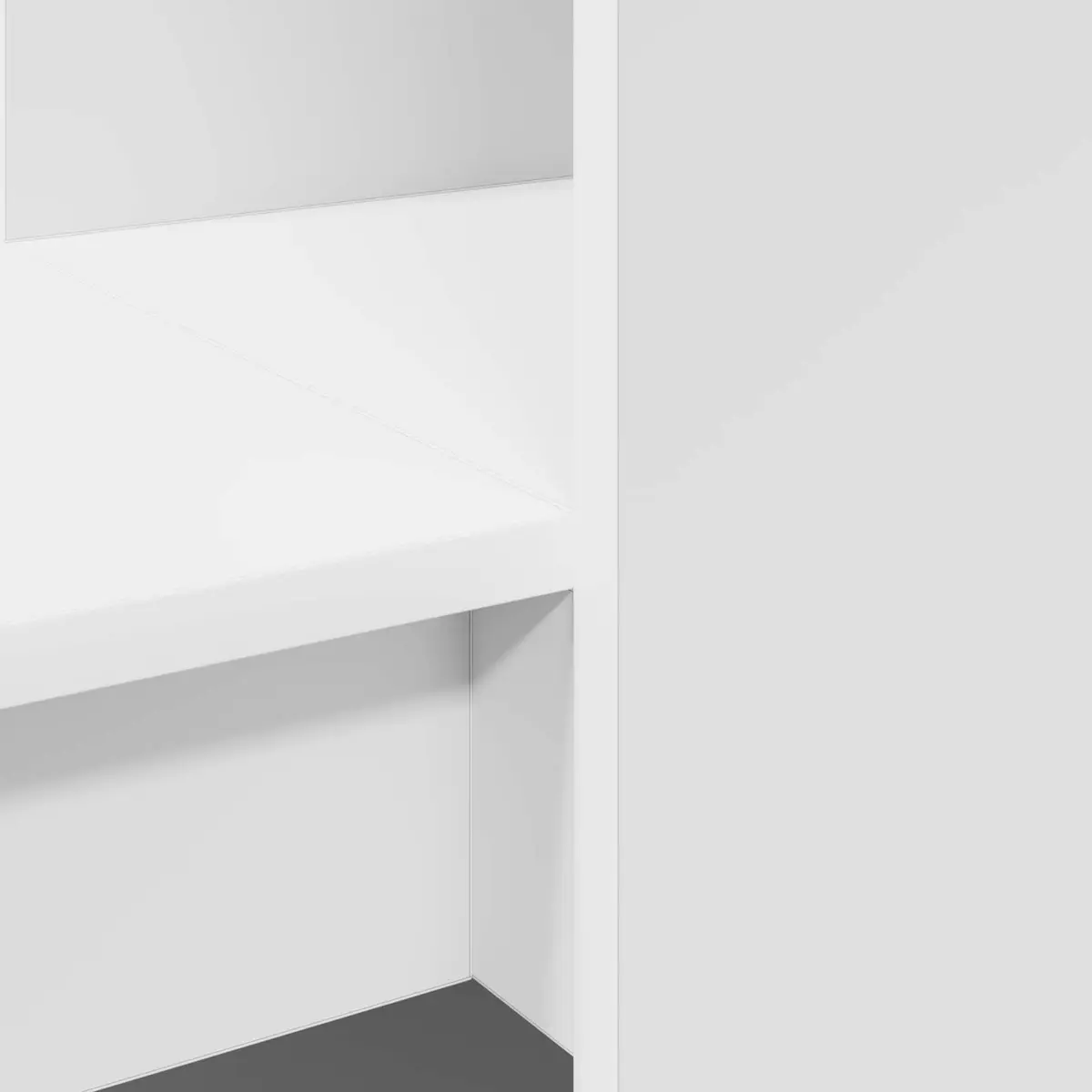 White Writing Desk with Storage for Home Office 122cm