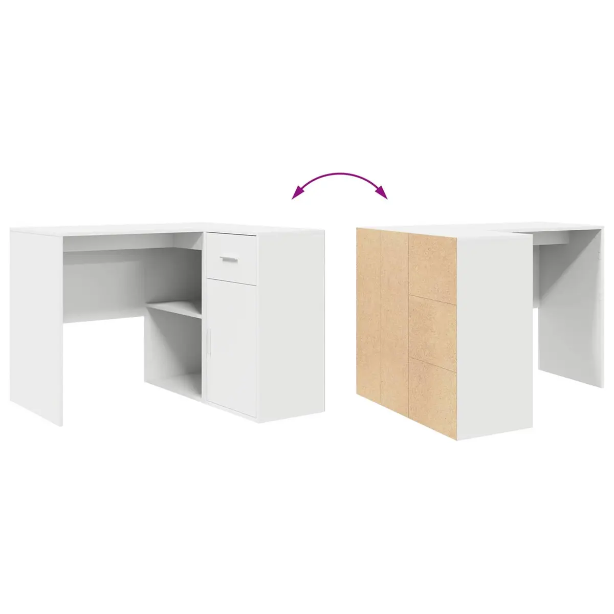 White Corner Desk with Storage Solutions