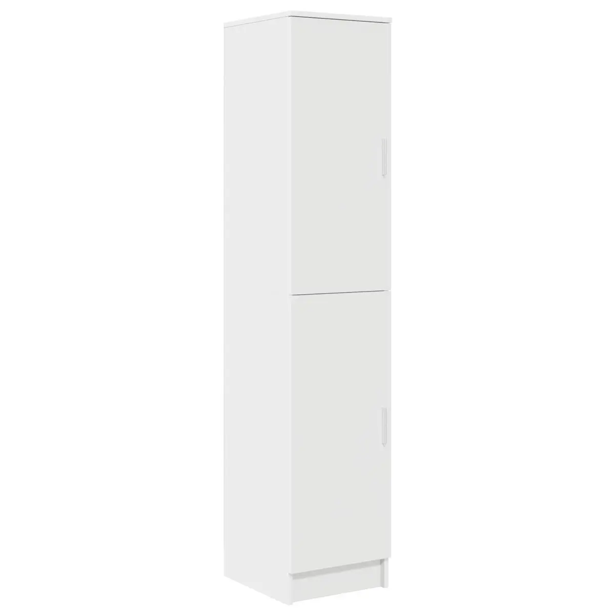 Desk Engineered Wood White with Shelves and Hinged Doors for Office Workspace Storage