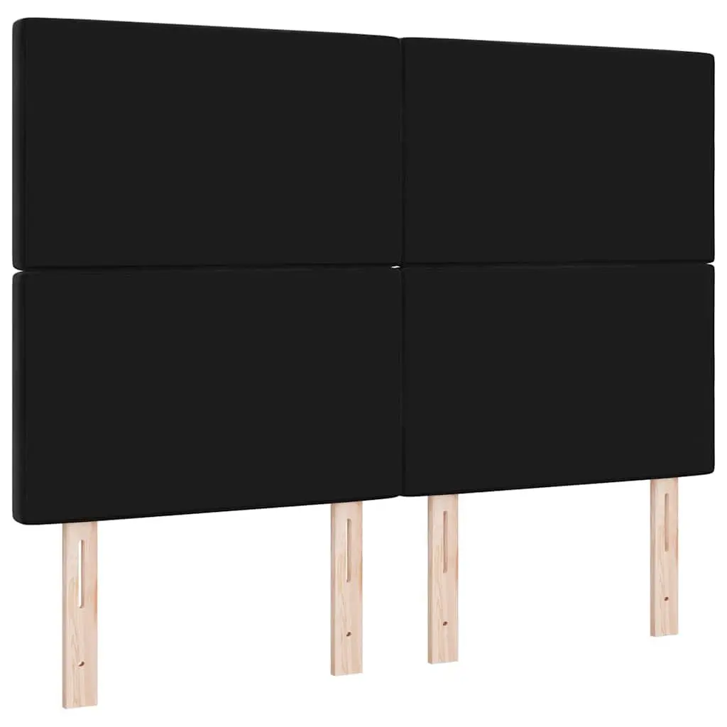 Headboard Velvet 160cm Black Upholstered Modern Bedroom Engineered Wood