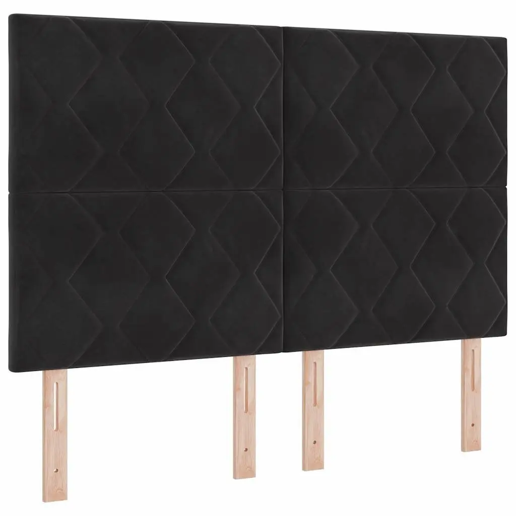 Black Velvet Headboard for Modern Bedrooms 144cm