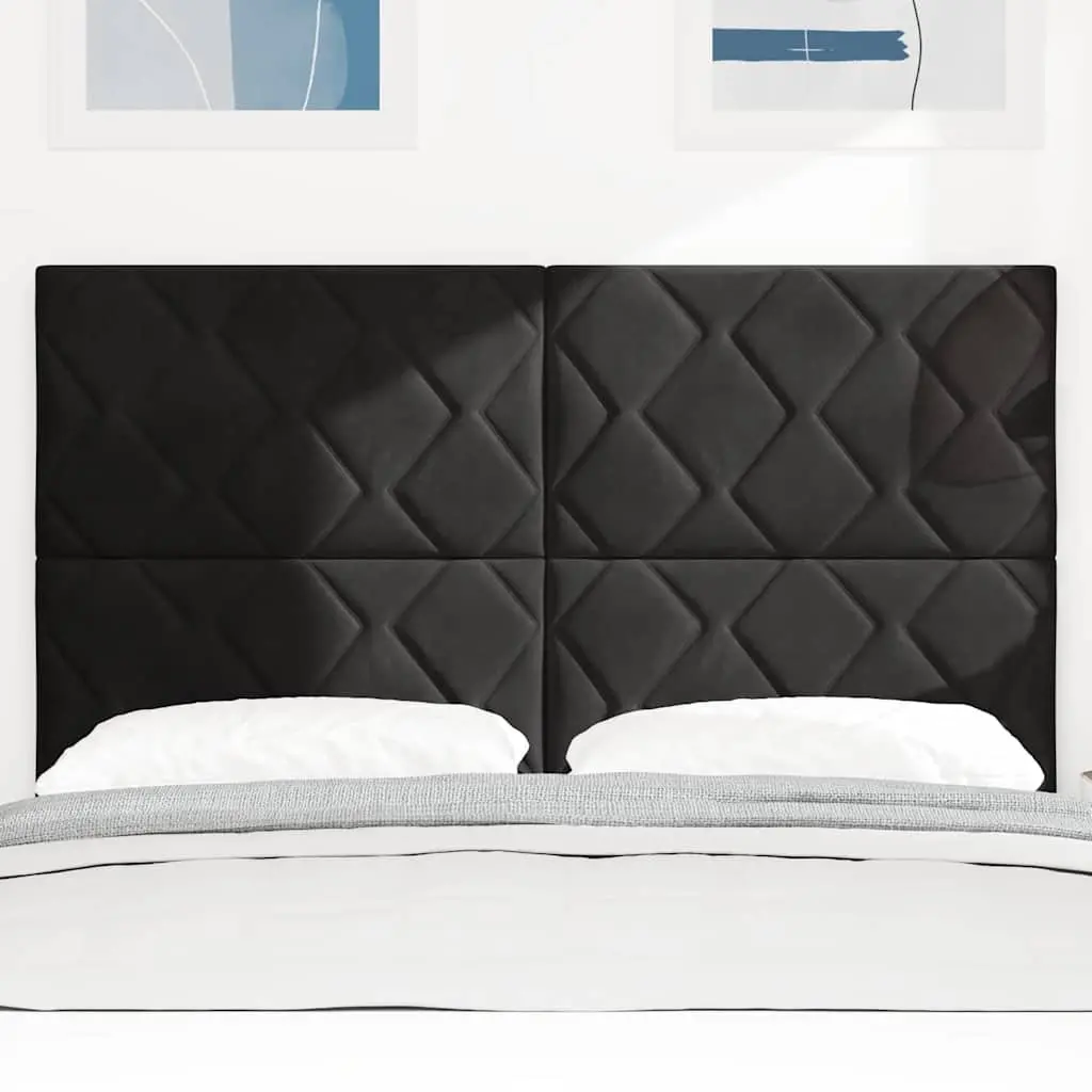 Black Velvet Headboard for Modern Bedrooms 144cm