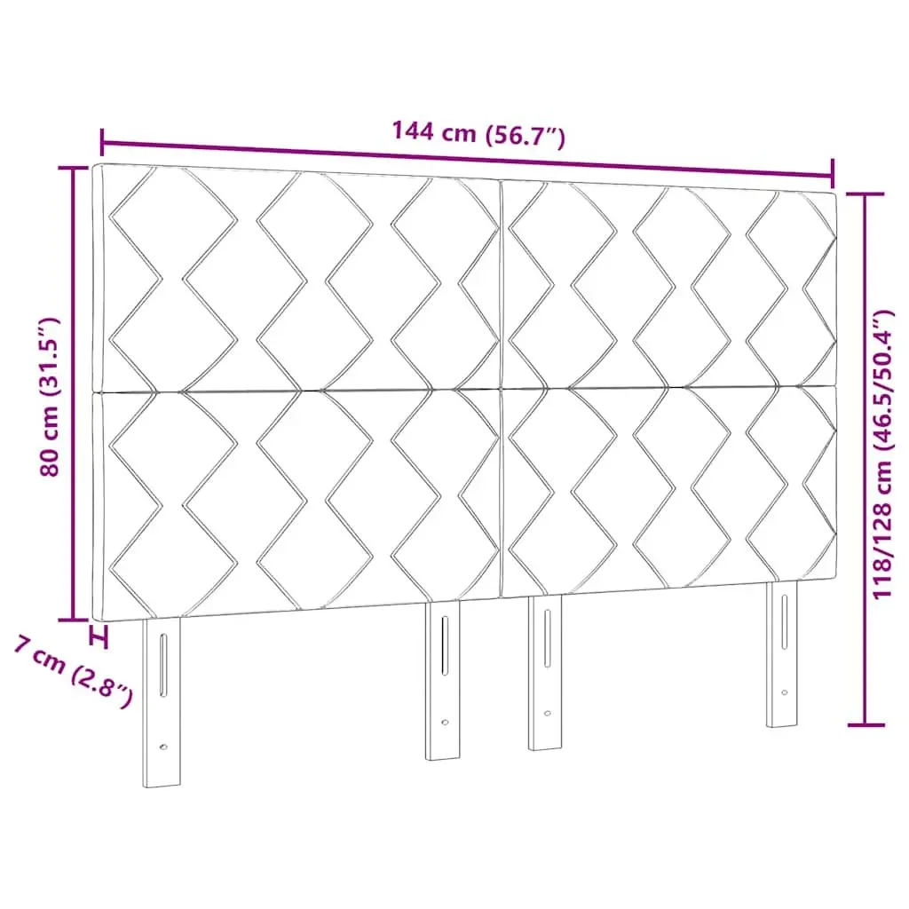 Black Velvet Headboard for Modern Bedrooms 144cm