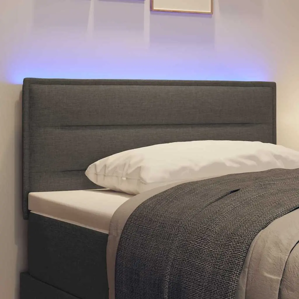 100cm Adjustable Height LED Headboard Dark Grey Fabric with RGB Strip Lights